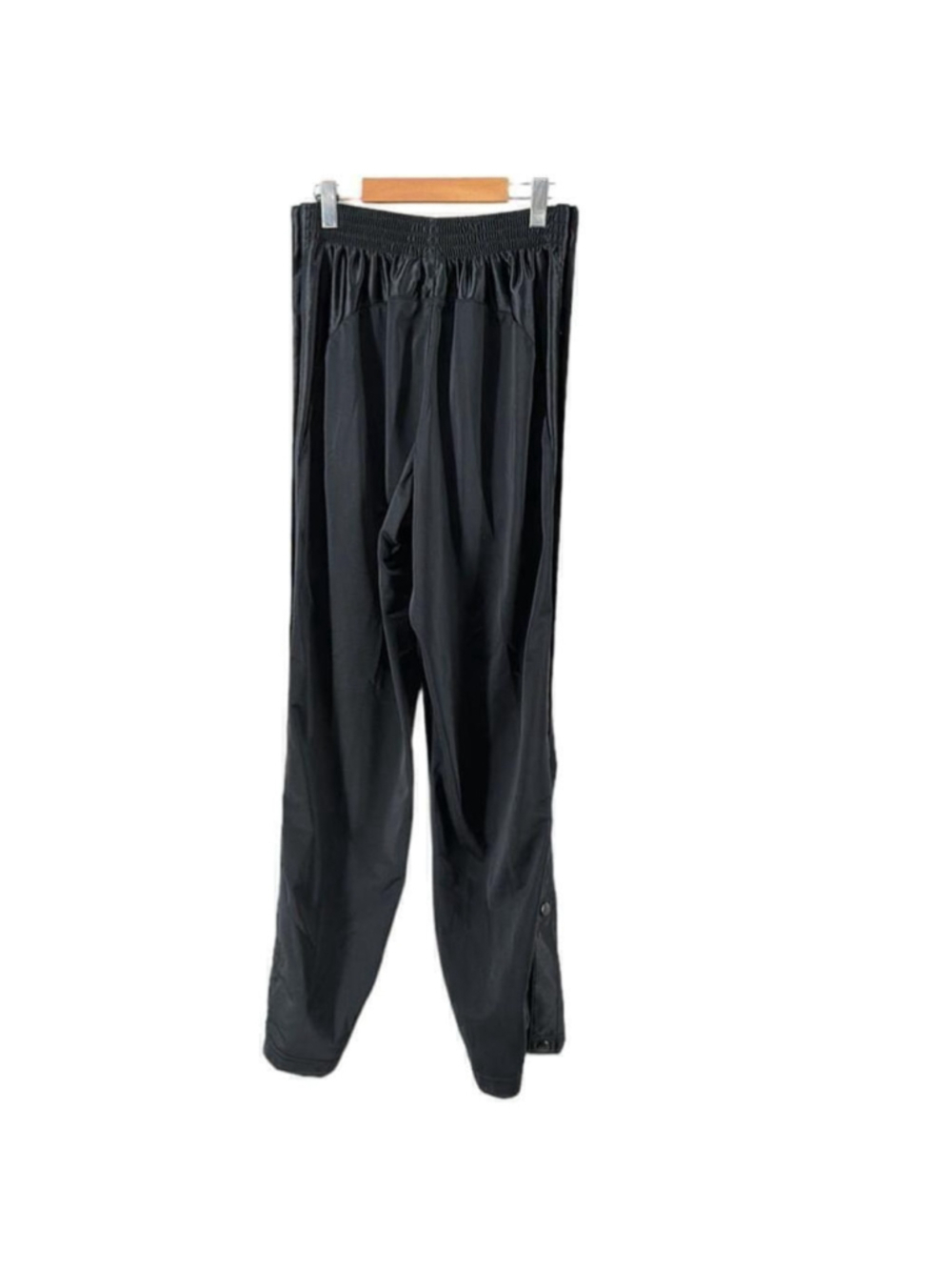 Nike Vintage Tearaway Pants Black White Swoosh Pull On Straight Leg 90s sz M